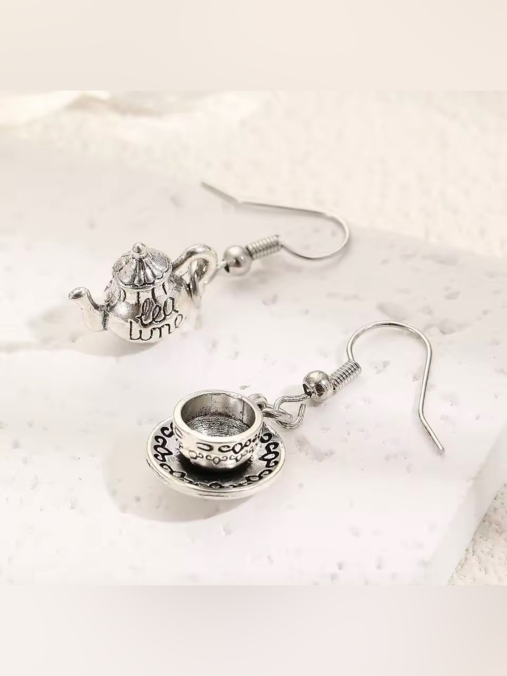 Teapot And Cup Charm Earrings Coffee Cup And Coffee Pot Pendant Earrings